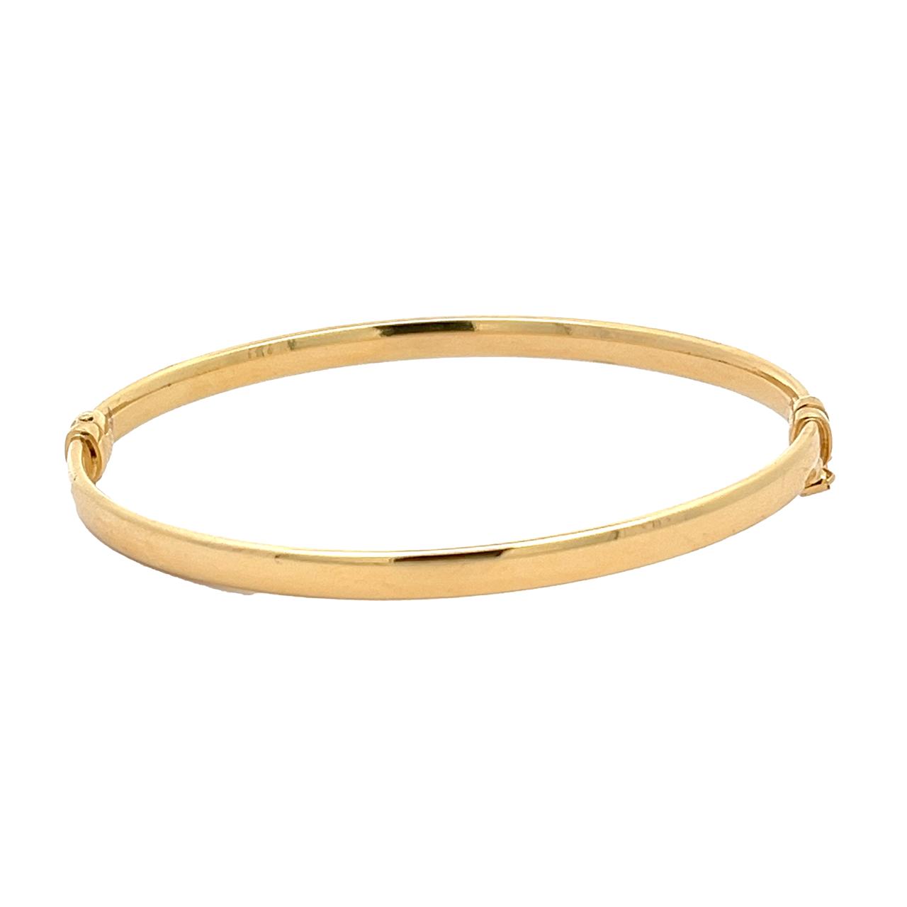 Yellow Gold Dainty Bangle Bracelet