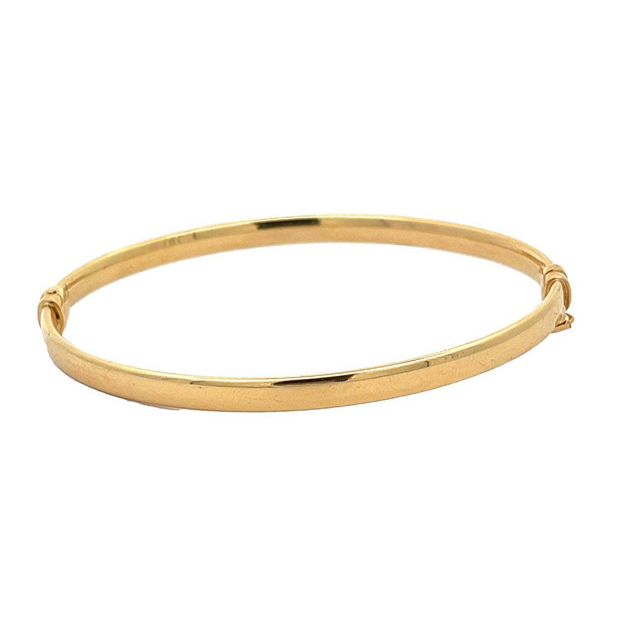 Yellow Gold Dainty Bangle Bracelet